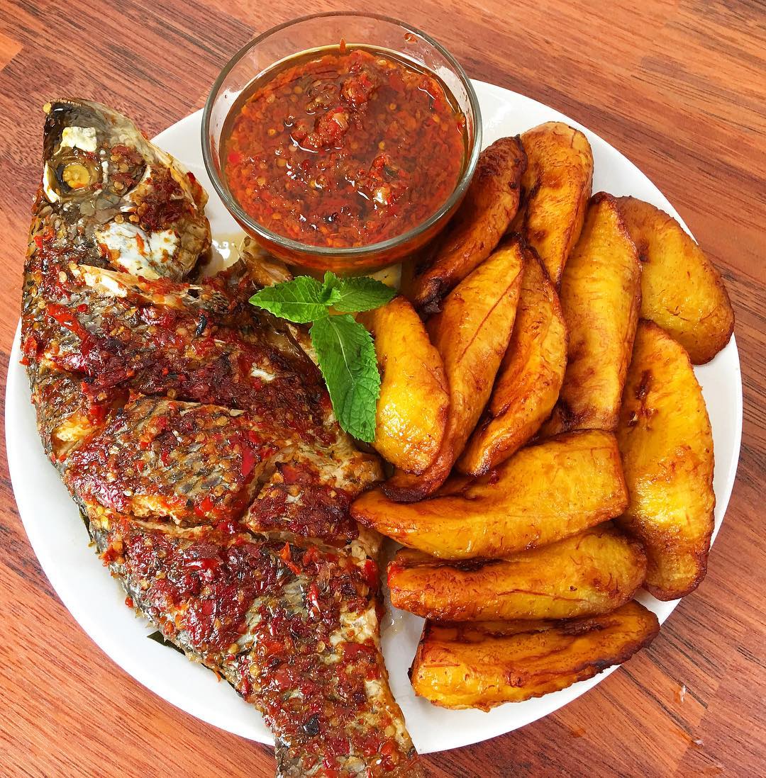 grilled fish with fried plantain recipe